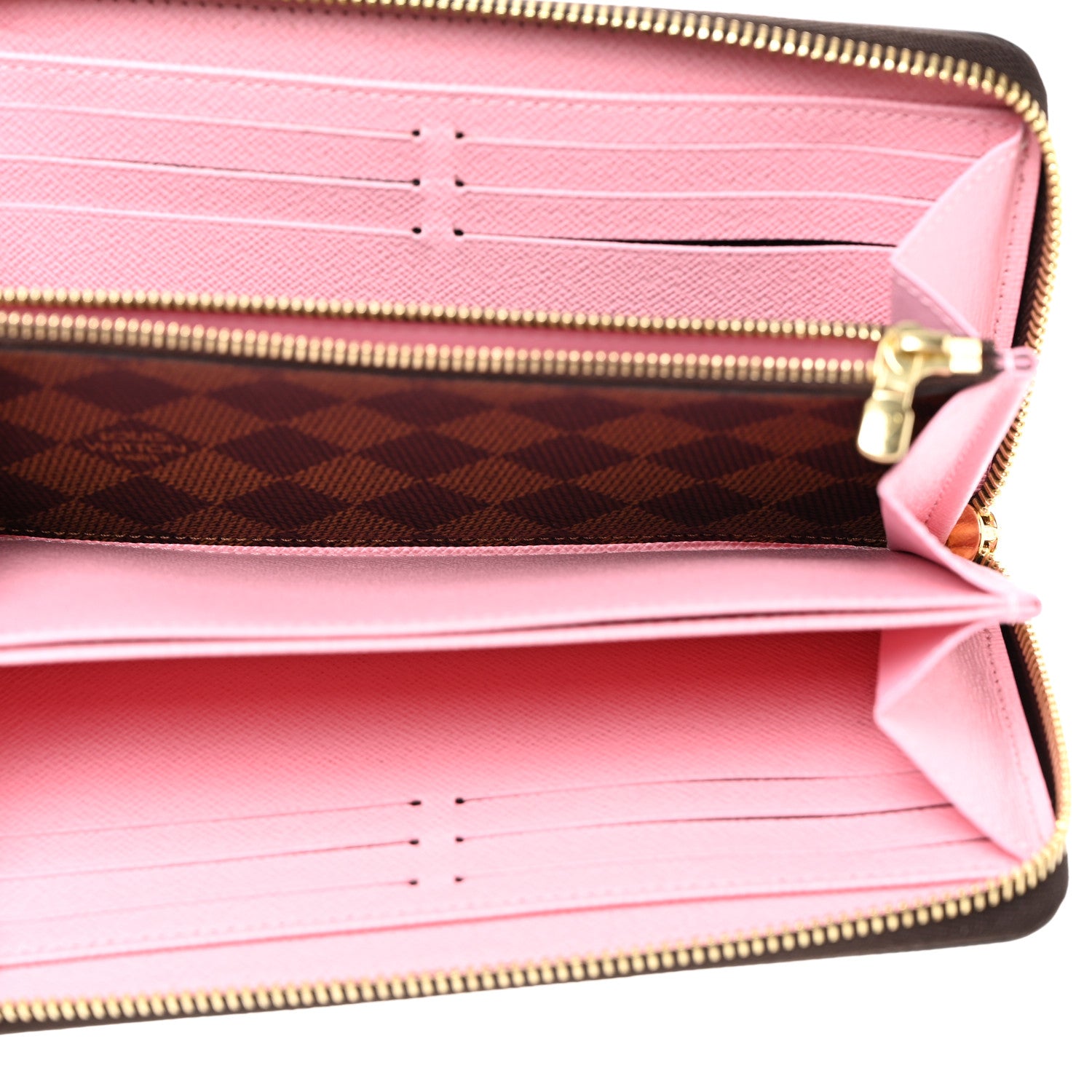 Louis Vuitton Damier Ebene Studded Zippy Wallet Rose Ballerine 6 of 7