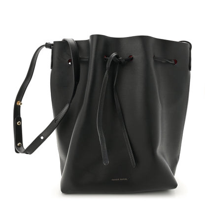 Mansur Gavriel Vegetable Tanned Calfskin Bucket Bag Black Flamma 1 of 17