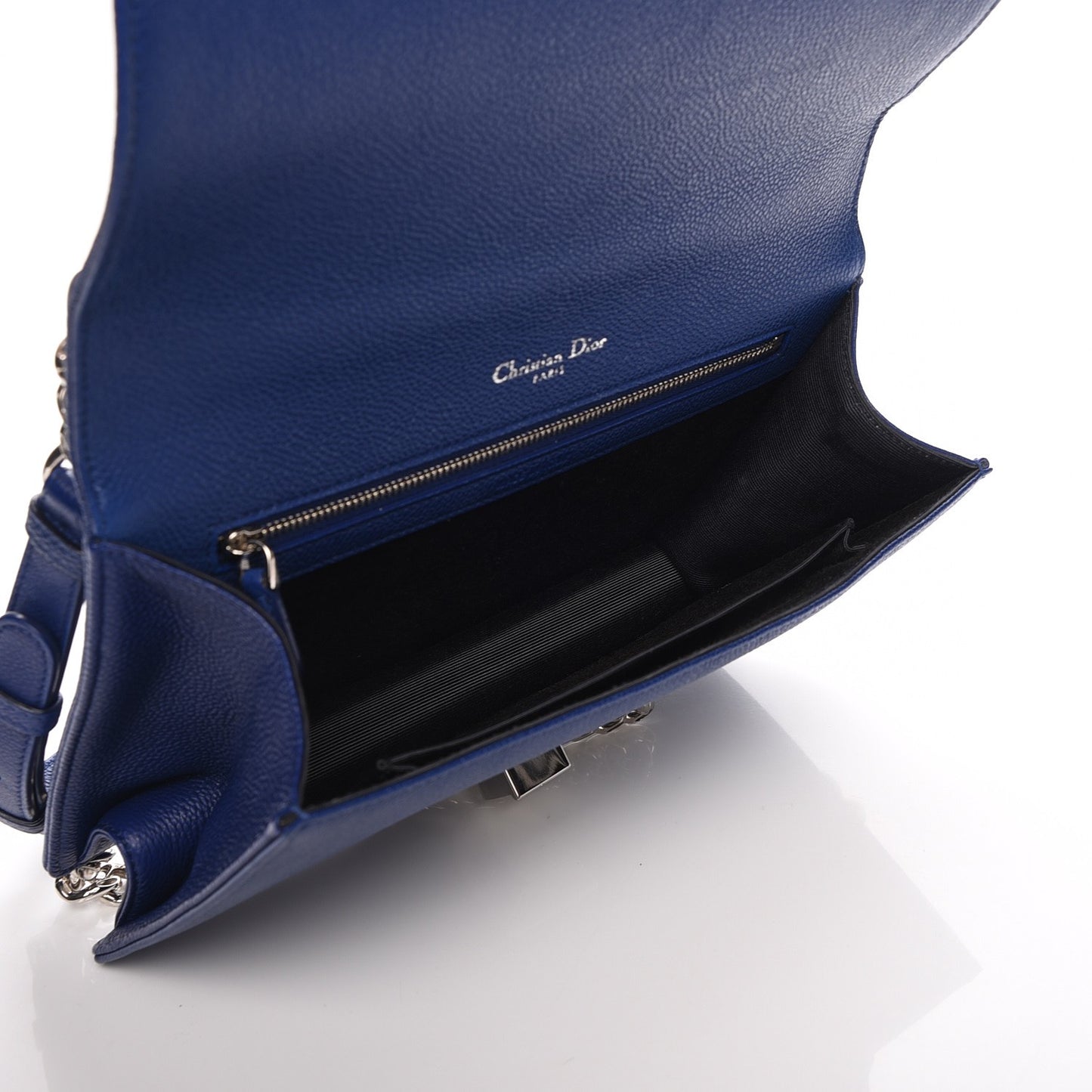 Grained Calfskin Medium Diorama Flap Bag Bleu De Minuit