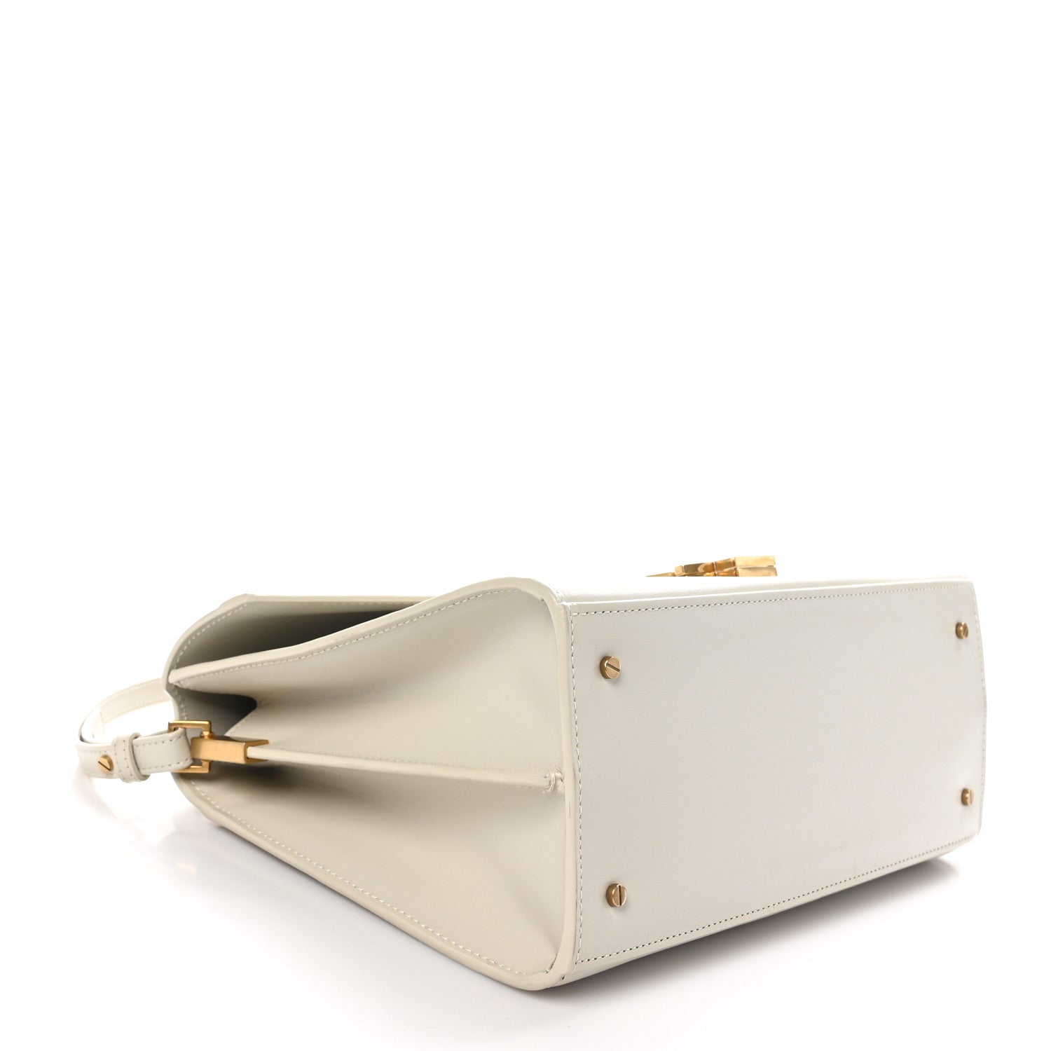 Saint Laurent Smooth Calfskin Medium Classic Monogram Cassandra Top Handle Crema Soft 4 of 10