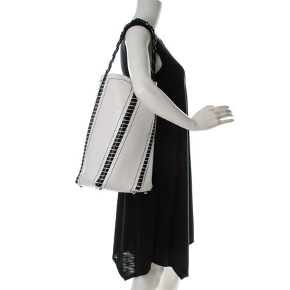 Proenza Schouler Smooth Calfskin Large Hex Bucket Bag White Black 2 of 7