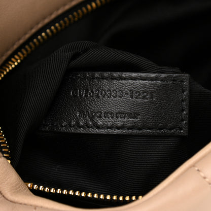 Saint Laurent Lambskin Quilted Toy Loulou Puffer Monogram Chain Satchel Nude Powder 8 of 11