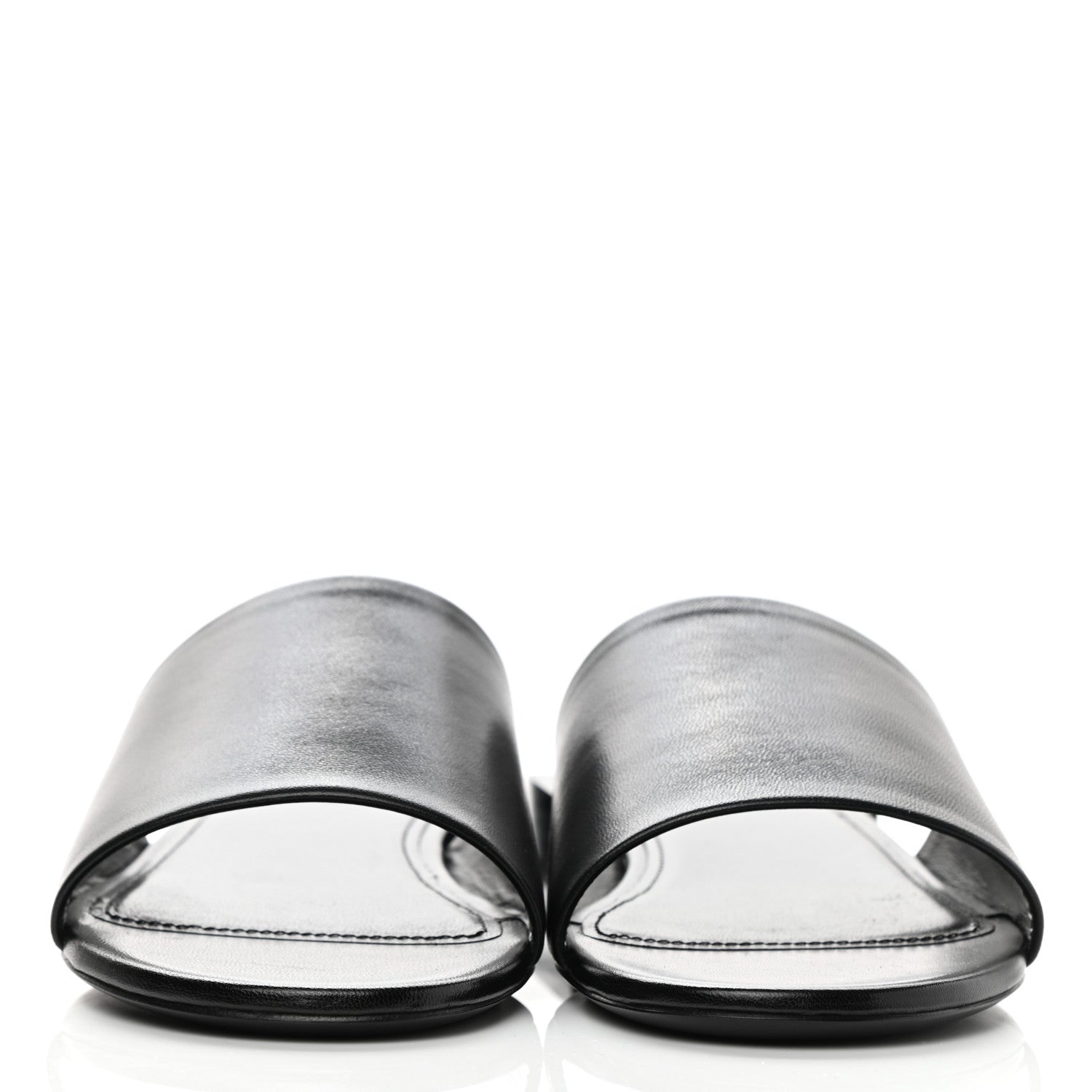 Balenciaga Shiny Smooth Sheepskin Box Flat Sandals 35.5 Black 2 of 9