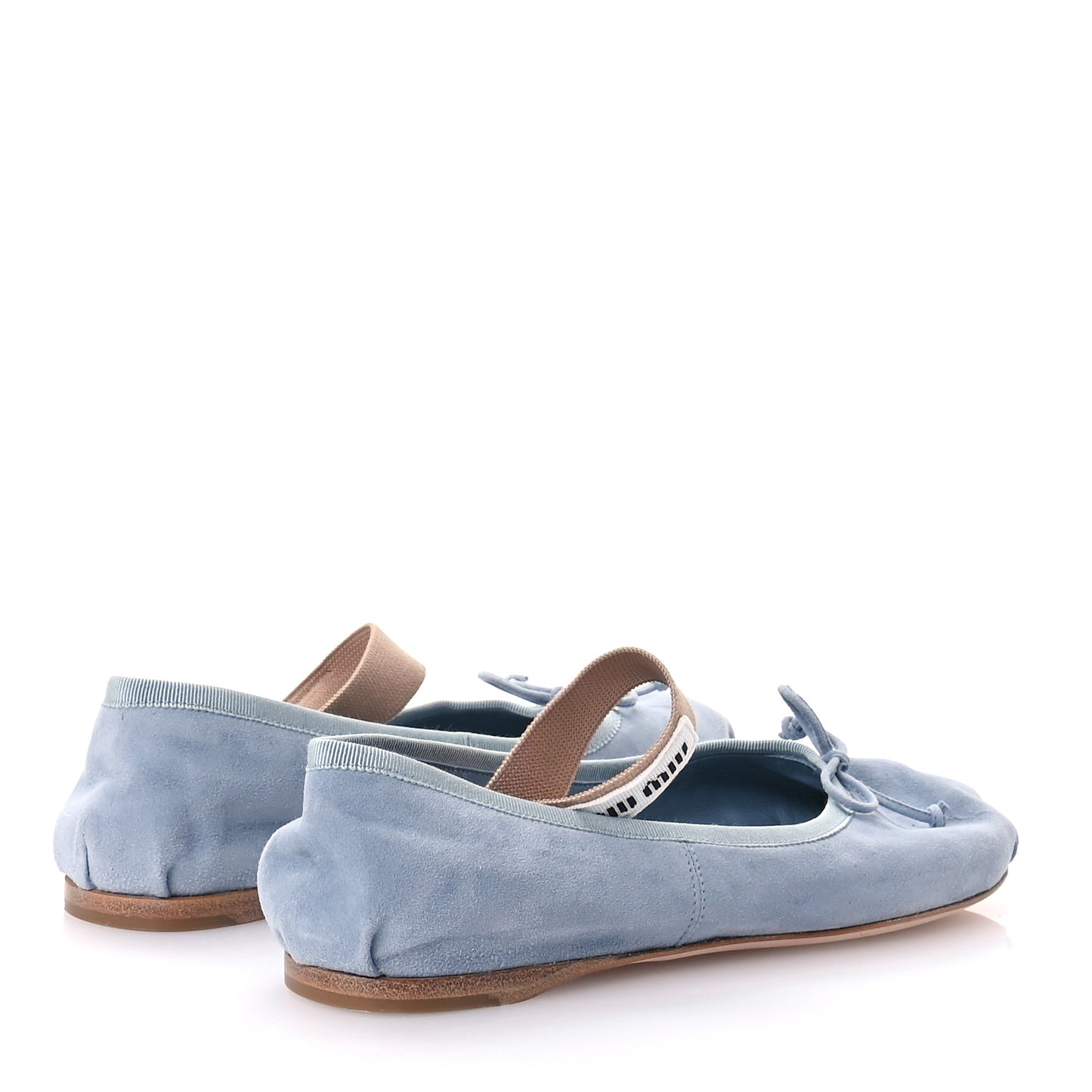Velluto Froisse Ballerina Flats 37.5 Blue