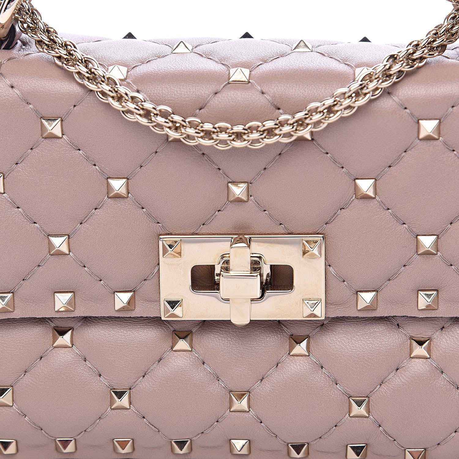 Valentino Garavani Nappa Small Rockstud Spike Shoulder Bag Poudre 10 of 10