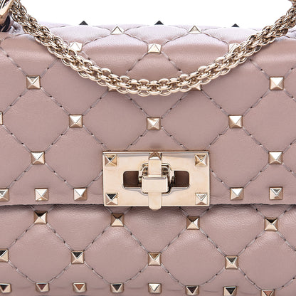 Valentino Garavani Nappa Small Rockstud Spike Shoulder Bag Poudre 10 of 10