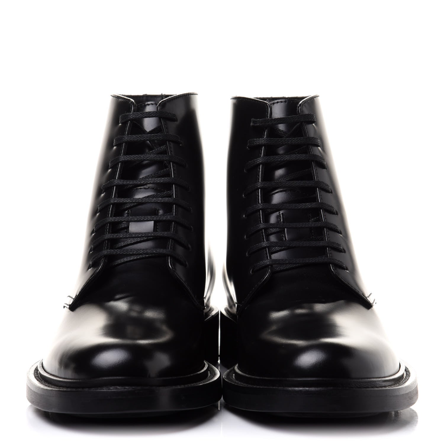 Saint Laurent Calfskin Womens Army Combat Boots 38 Black 2 of 9