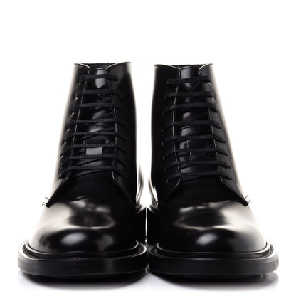 Saint Laurent Calfskin Womens Army Combat Boots 38 Black 2 of 9