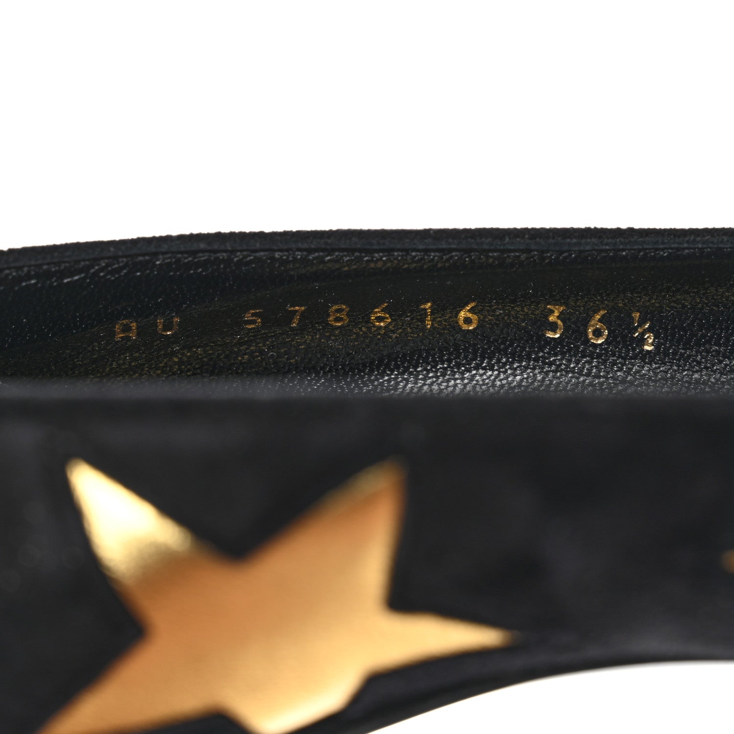 Saint Laurent Kid Scamosciato Kiki 55 Star Pumps 36.5 Black Oro 6 of 9