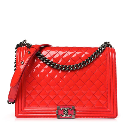Chanel Patent Quilted Large Boy Flap Pink 1 of 10