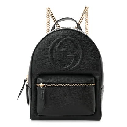 Gucci Pebbled Calfskin Soho Chain Backpack Black 1 of 10