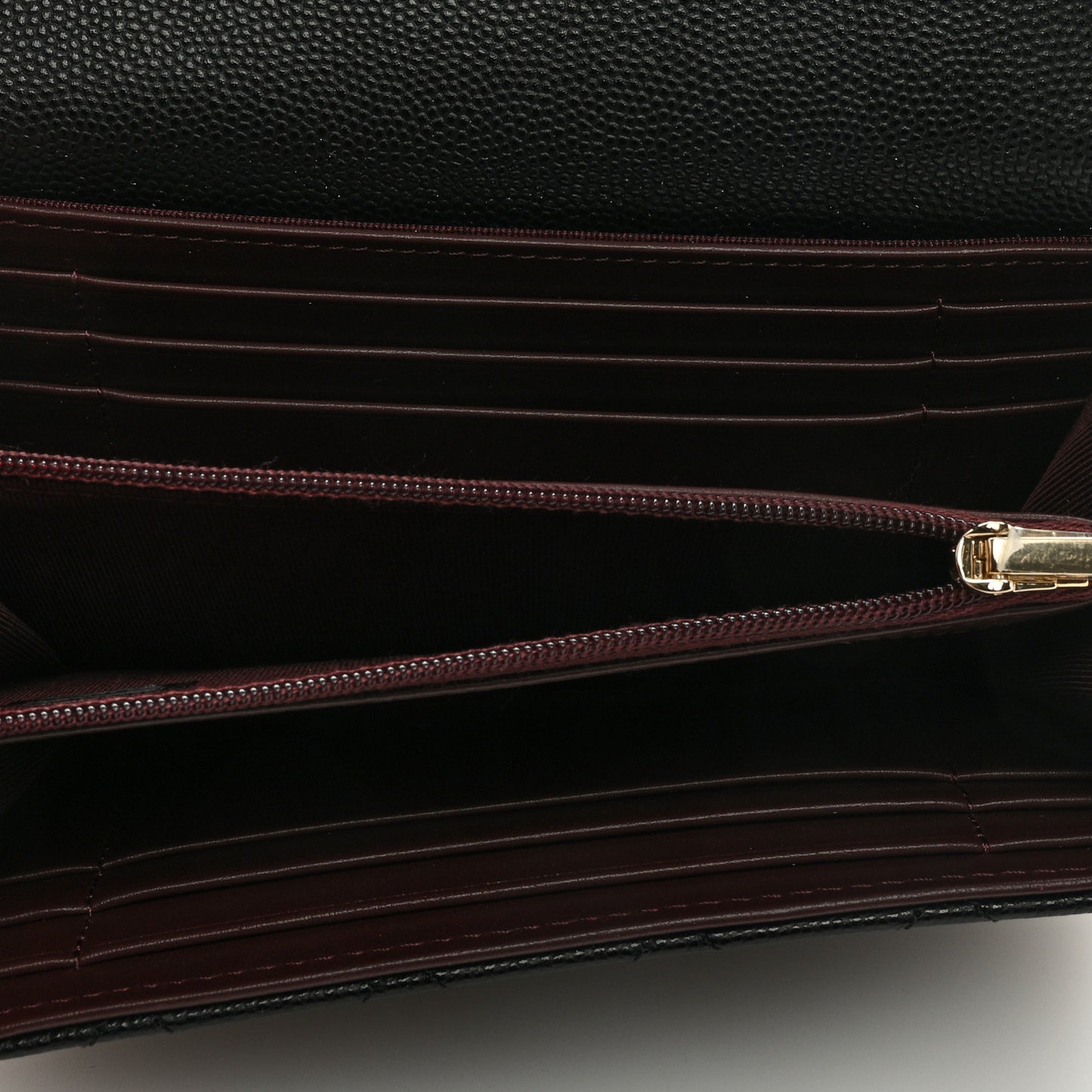 Caviar Quilted Medium Flap Wallet Black
