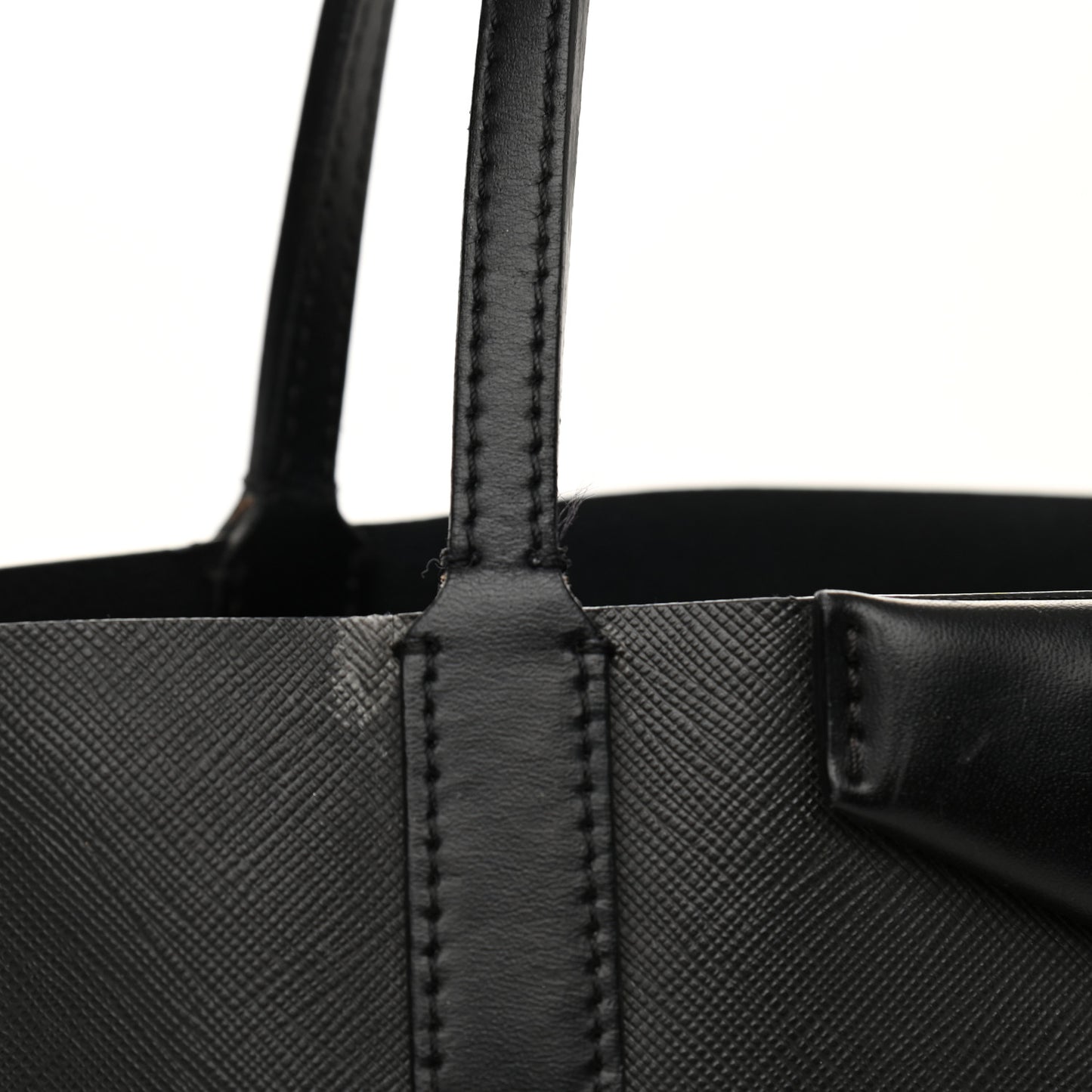 Textured Coated Canvas Bambi Print Large Antigona Tote Black