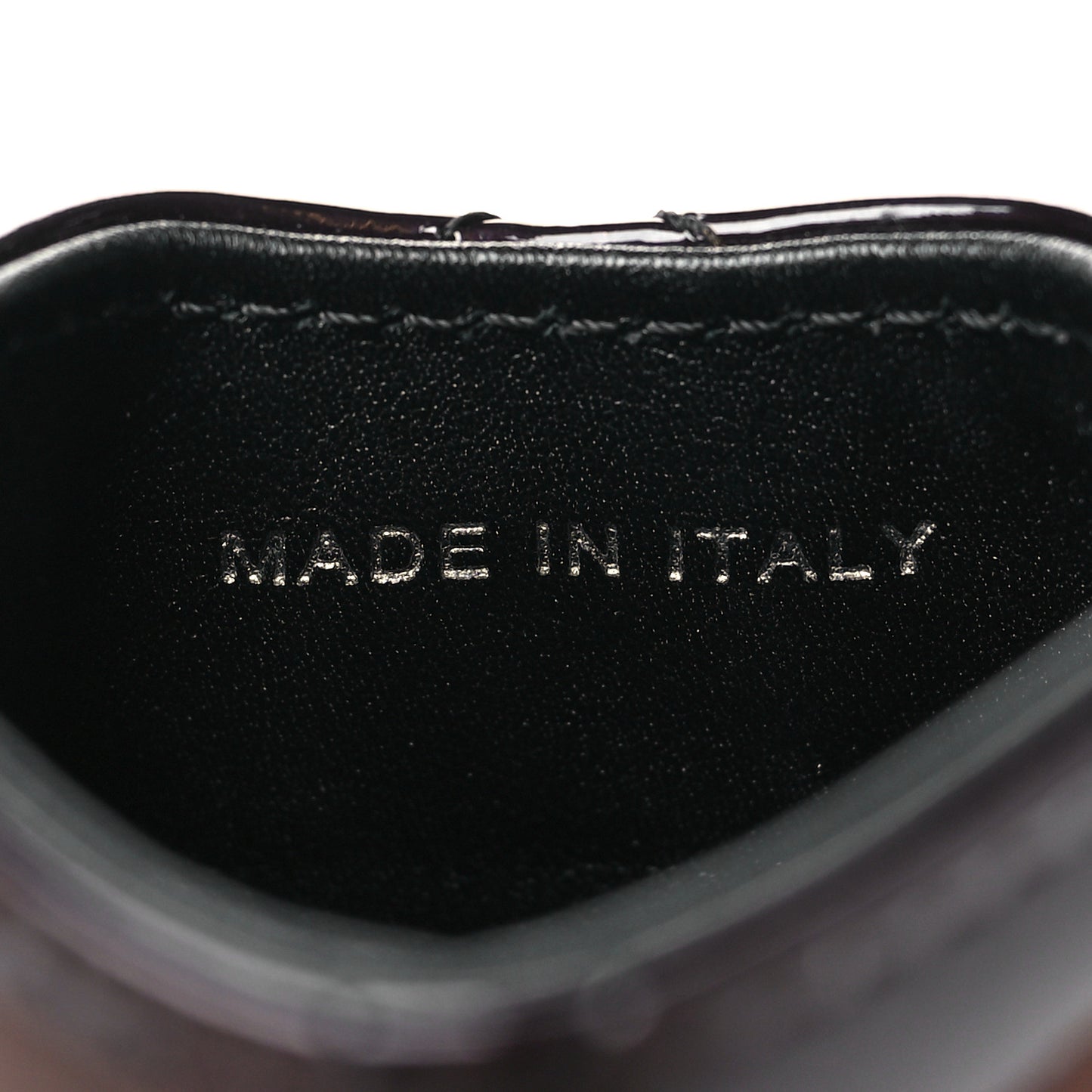 Patent Quilted Brilliant Vertical Card Holder Black