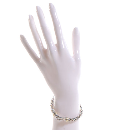 David Yurman Sterling Silver 14K Yellow Gold 6mm Wheat Chain Bracelet 2 of 5