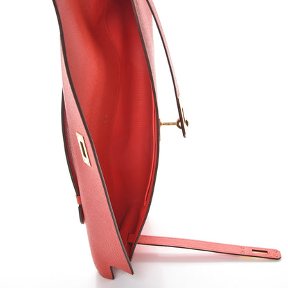 Hermes Epsom Kelly Cut Clutch Pochette Rose Jaipur 7 of 30