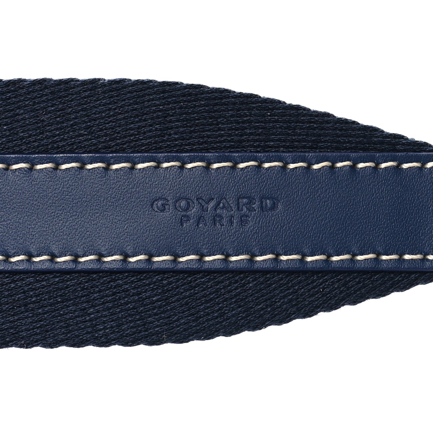 Canvas Calfskin Adjustable Shoulder Strap Navy Blue
