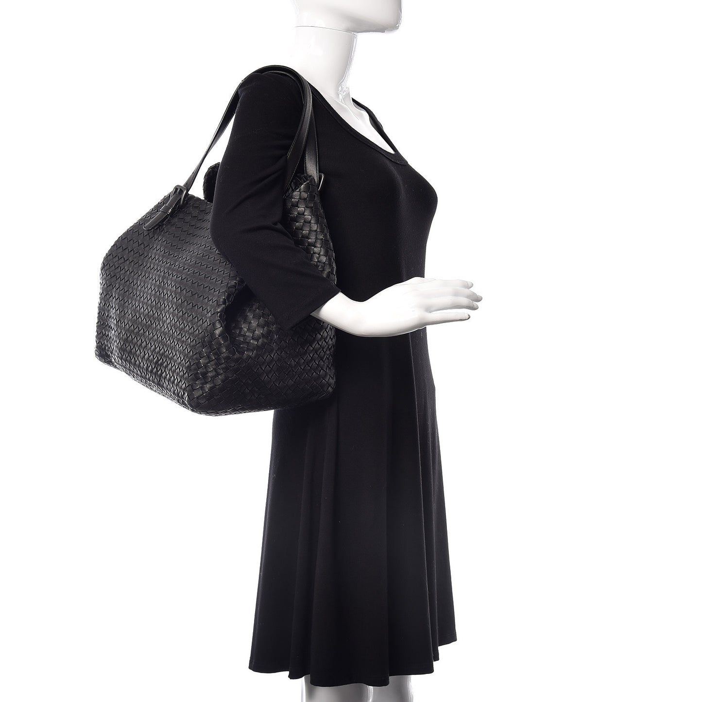 Nappa Intrecciato Large Seamless Tote Black