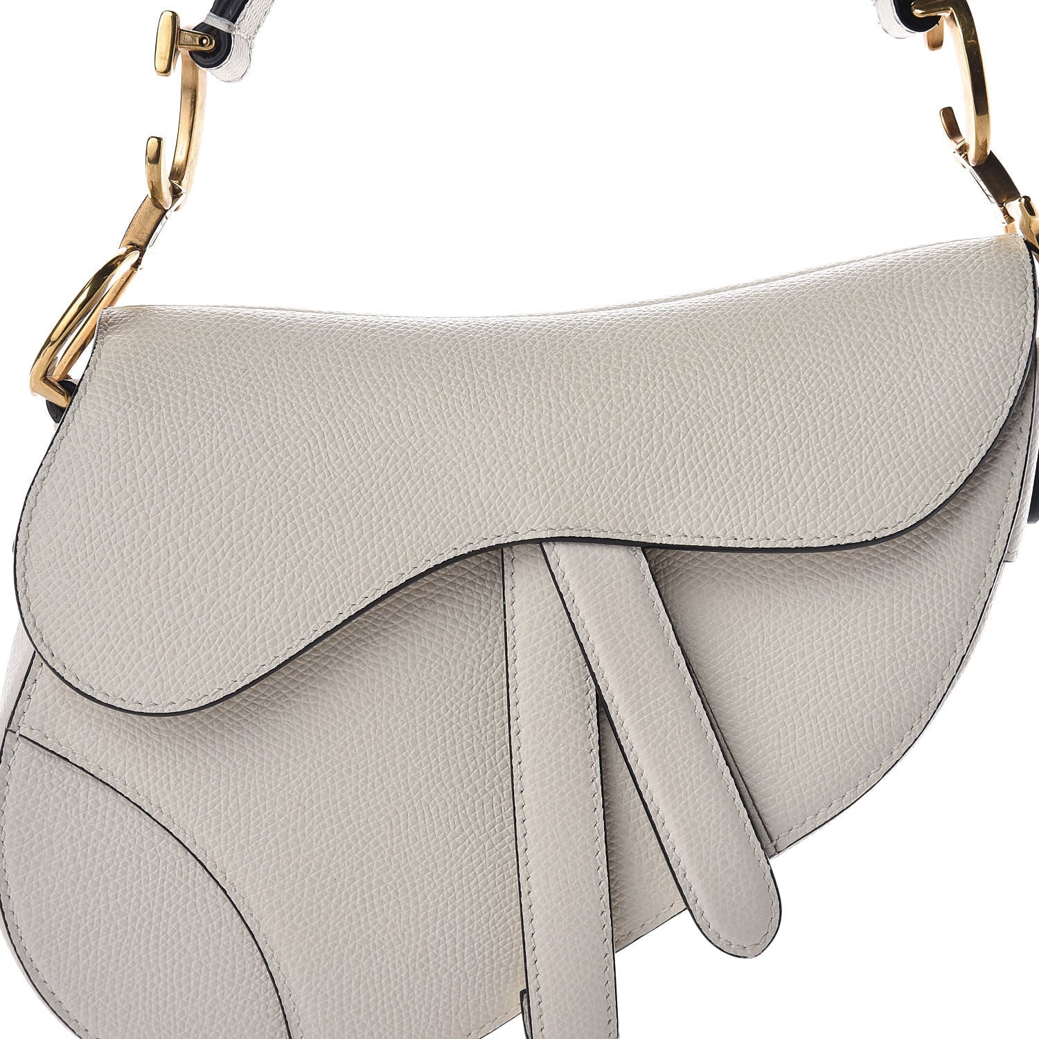 Christian Dior Grained Calfskin Mini Saddle Bag White 9 of 13