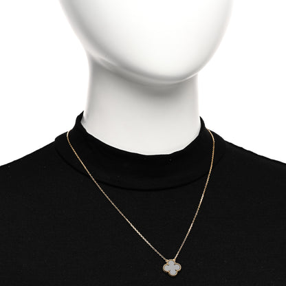 Van Cleef & Arpels 18K Yellow Gold Black Onyx Vintage Alhambra Pendant Necklace 2 of 6