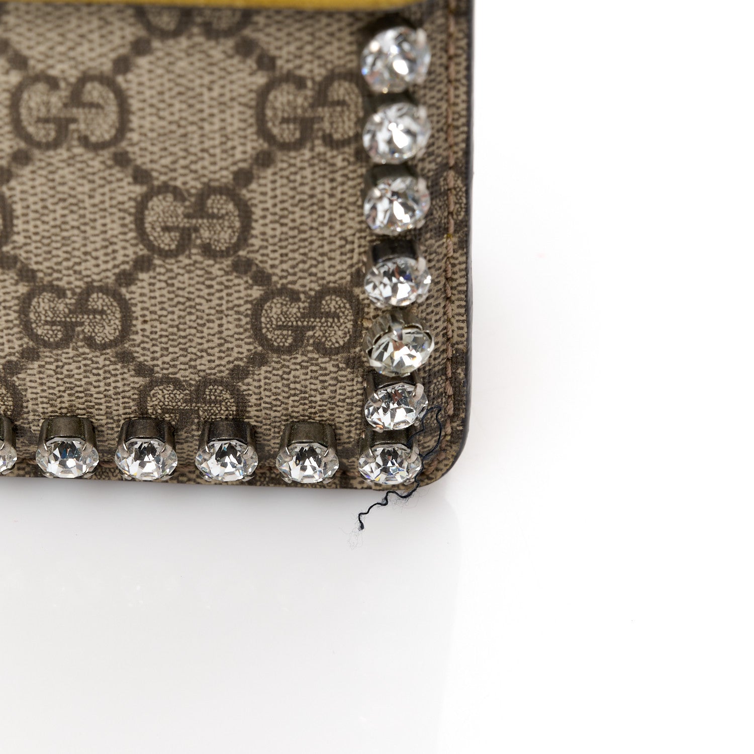 Gucci GG Supreme Monogram Suede Crystal Small Dionysus Shoulder Bag Beige Ebony Yellow 15 of 15