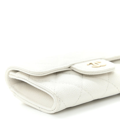 Chanel Caviar Quilted Flap Card Holder Wallet White 9 of 10
