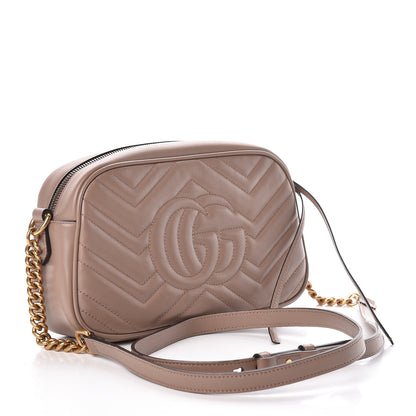 Gucci Calfskin Matelasse Small GG Marmont Chain Shoulder Bag Porcelain Rose 3 of 13