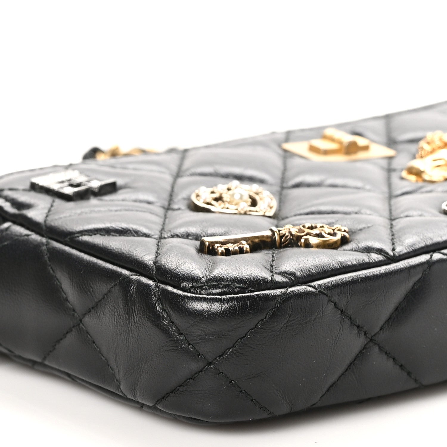 Chanel Aged Calfskin Lucky Charms 2.55 Reissue Small Clutch With Chain Black 11 of 12