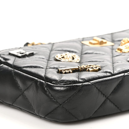 Chanel Aged Calfskin Lucky Charms 2.55 Reissue Small Clutch With Chain Black 11 of 12