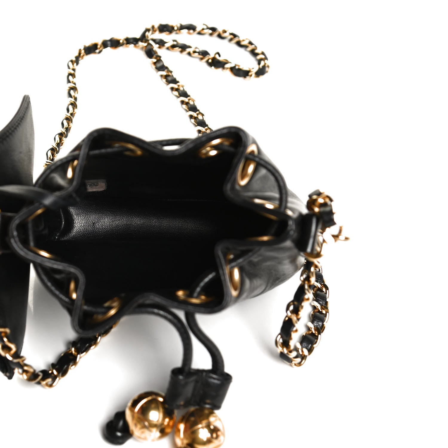 Chanel Lambskin Mini CC Drawstring Bag Black 5 of 12