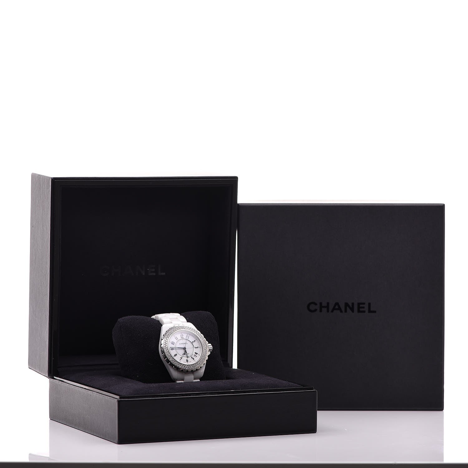Chanel Stainless Steel Ceramic Diamond Pave Bezel 38mm J12 Automatic Watch White 6 of 6