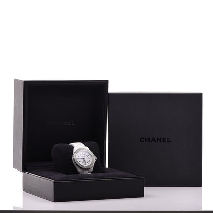 Chanel Stainless Steel Ceramic Diamond Pave Bezel 38mm J12 Automatic Watch White 6 of 6