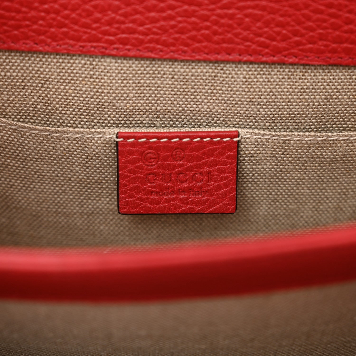 Gucci Dollar Calfskin Small Interlocking G Shoulder Bag Red 7 of 11