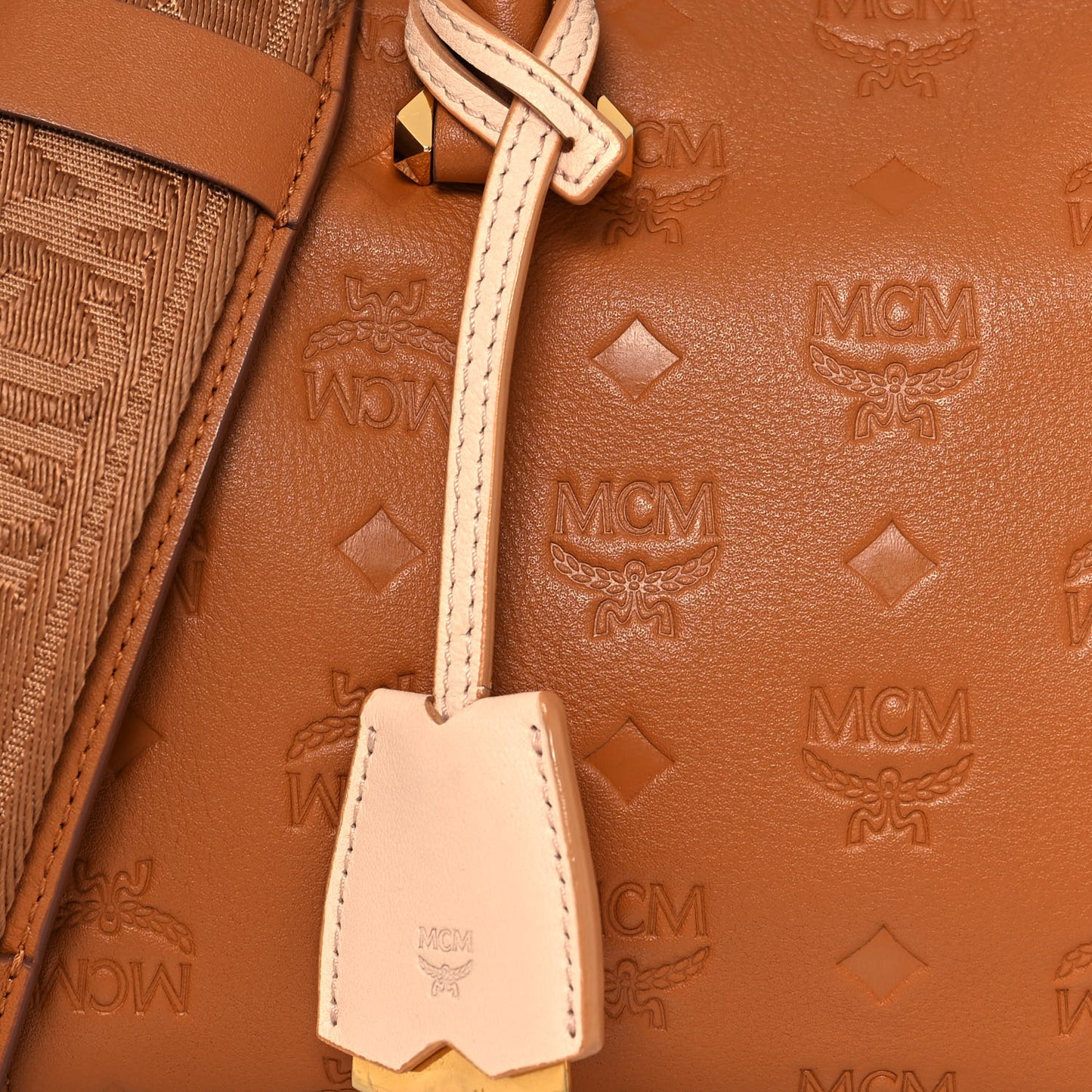 Calfskin Ottomar Monogram Essential Boston Bag Cognac