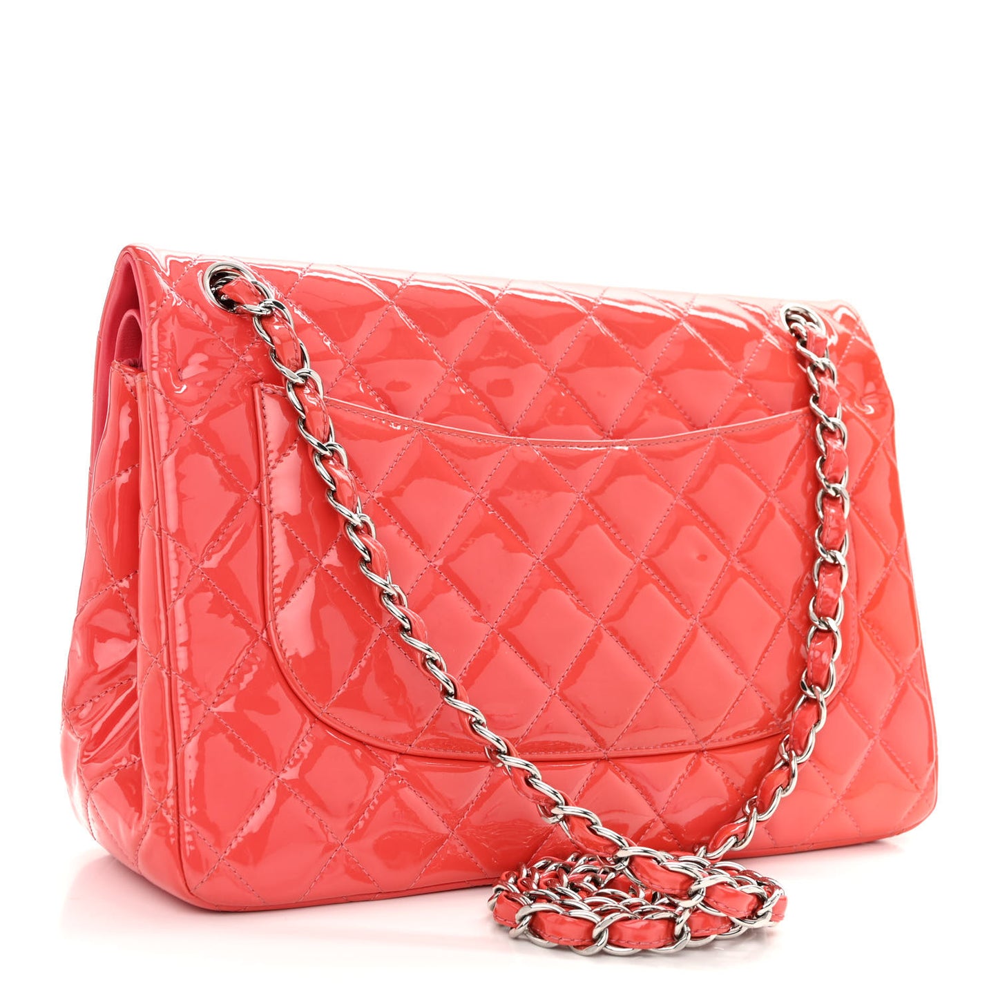Patent Quilted Jumbo Double Flap Pink