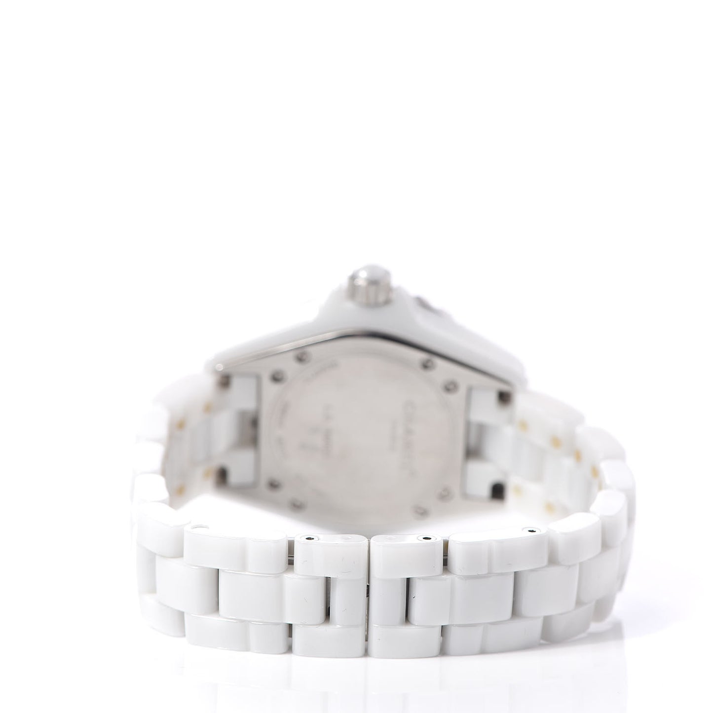 Stainless Steel Ceramic Diamond 33mm J12 Quartz Watch White