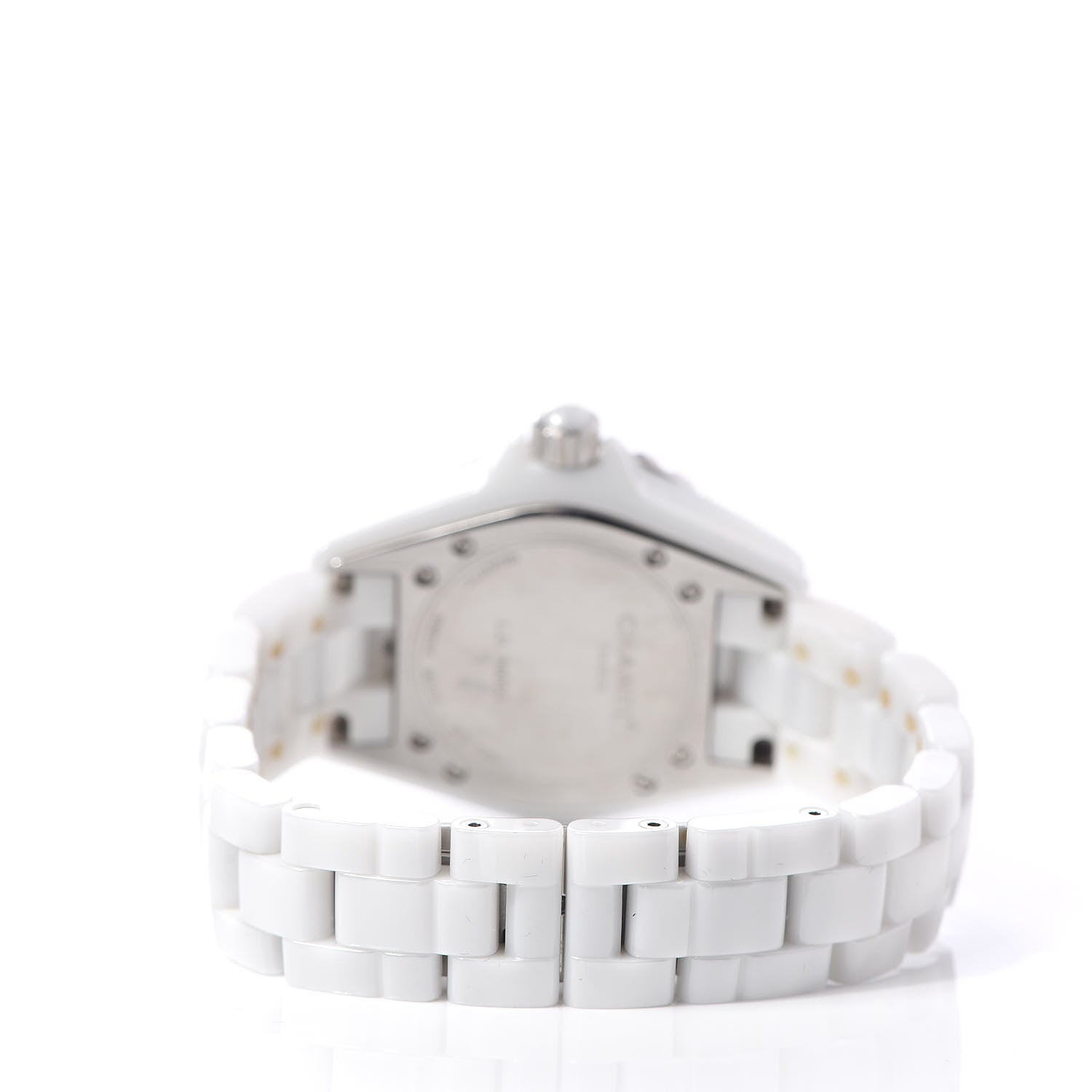 Chanel Stainless Steel Ceramic Diamond 33mm J12 Quartz Watch White 4 of 6
