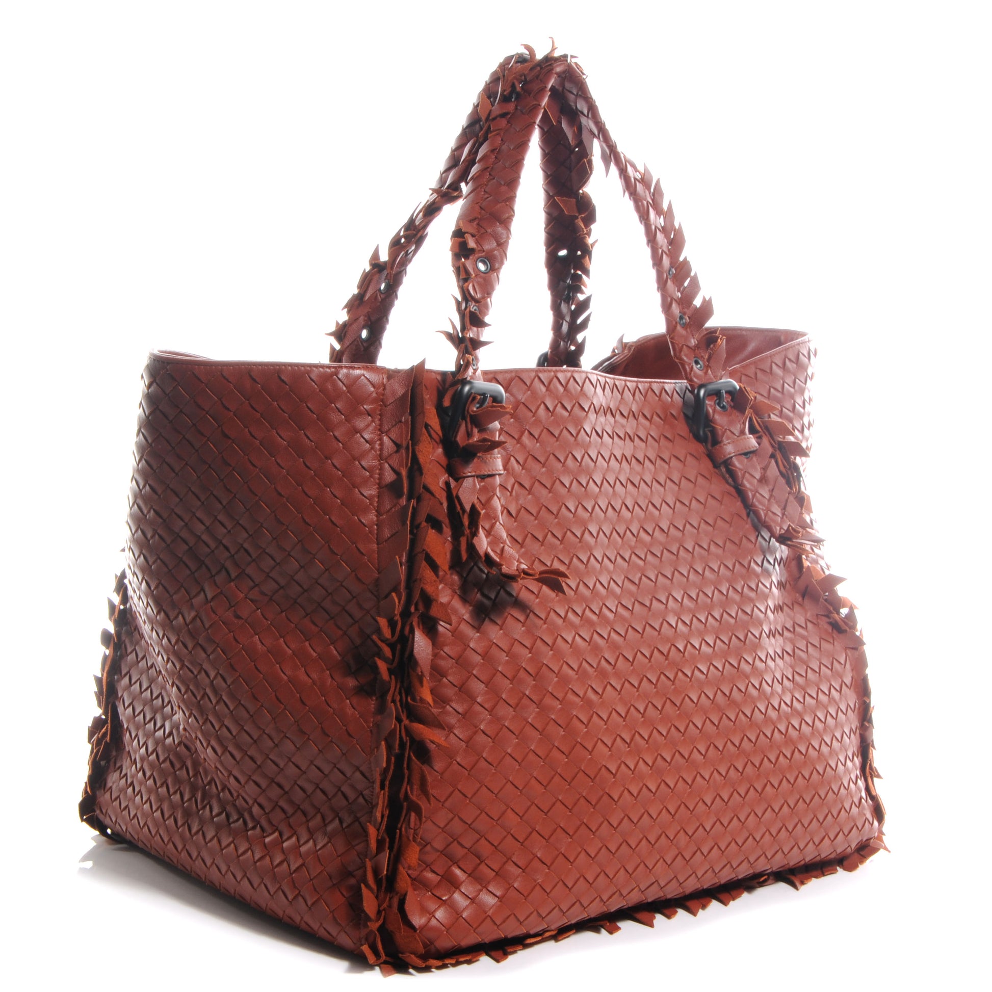 Bottega Veneta Nappa Intrecciato Large Fringe Tote Rust 3 of 8