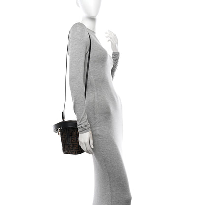 Fendi Vitello Liberty F is Fendi Bi-Color FF 1974 Embossed Mini Mon Tresor Bucket Bag Maya Black 2 of 9