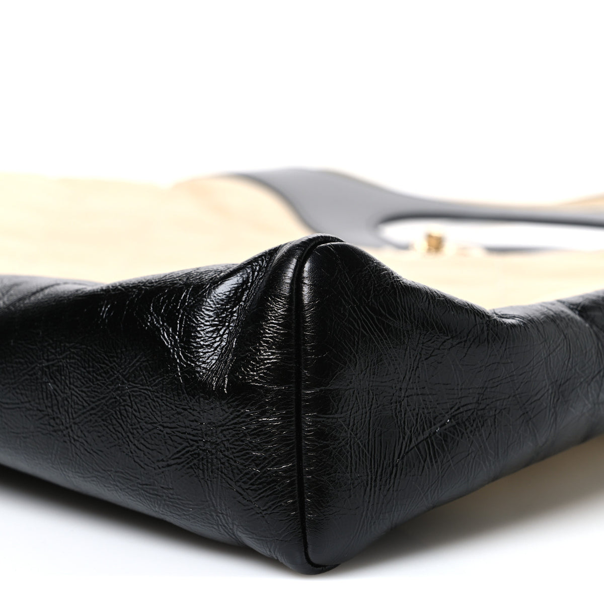 Chanel Aged Calfskin Quilted Large 31 Shopping Bag Beige Black 10 of 10