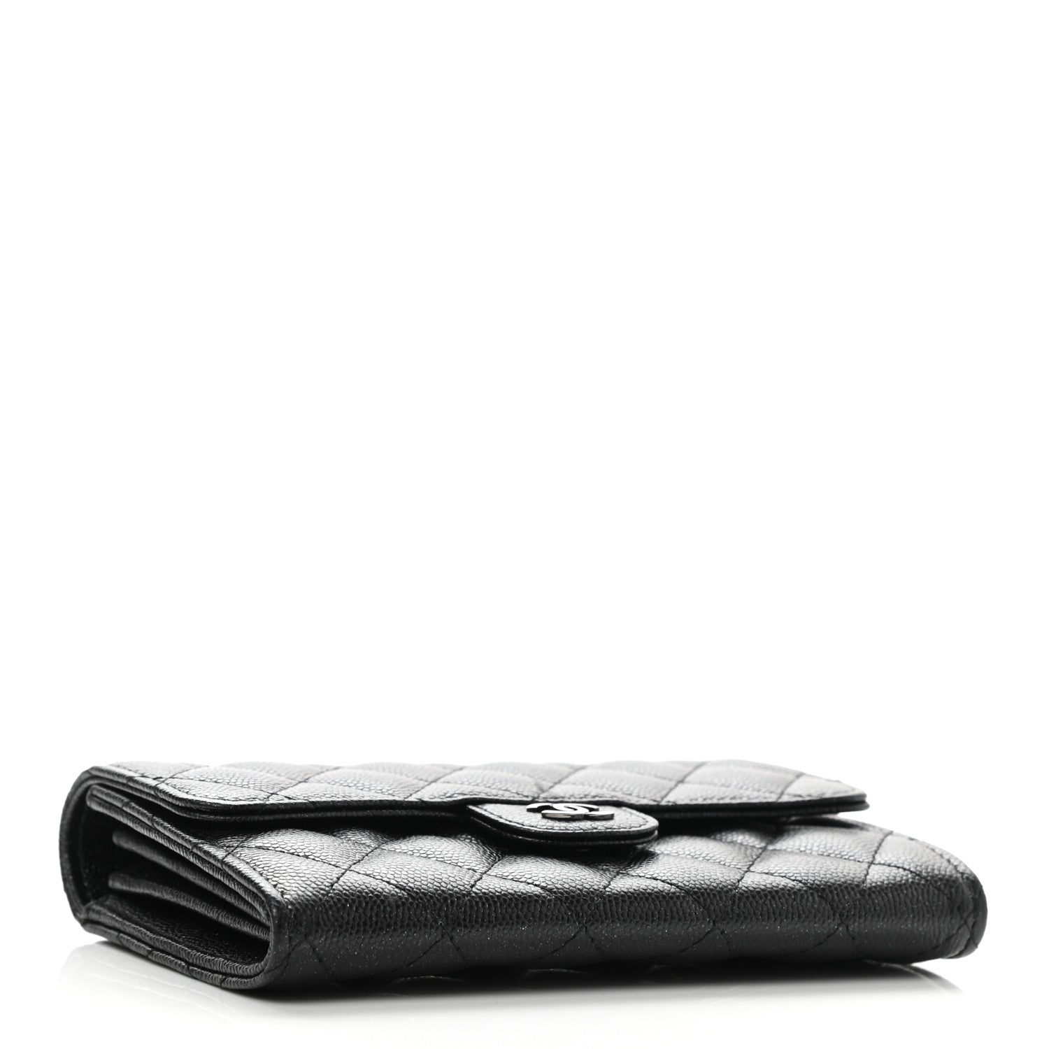 Chanel Iridescent Caviar Quilted Medium Flap Wallet Black 4 of 9