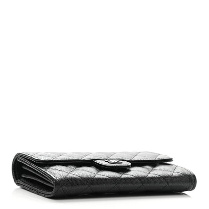 Chanel Iridescent Caviar Quilted Medium Flap Wallet Black 4 of 9