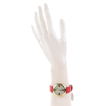 Fendi Stainless Steel Calfskin Diamond Mother of Pearl 36mm Selleria Quartz Watch Red 2 of 7