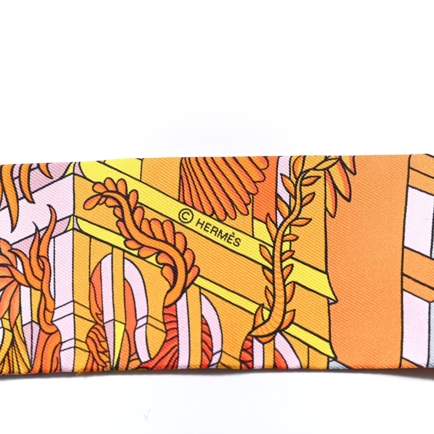 Hermes Silk Animapolis Plumetis Twilly 3 of 4