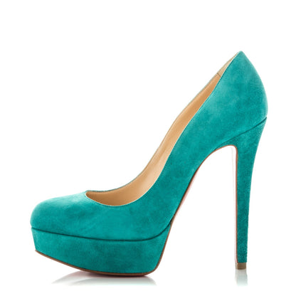 Christian Louboutin Suede Bianca 140 Pumps 36 Caraibes 1 of 7