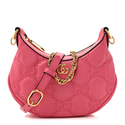Gucci Calfskin GG Matelasse Mini Hobo Shoulder Bag Pink 1 of 10