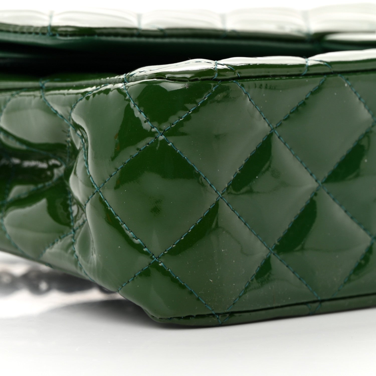 Chanel Patent Calfskin Quilted Medium Double Flap Green 10 of 19