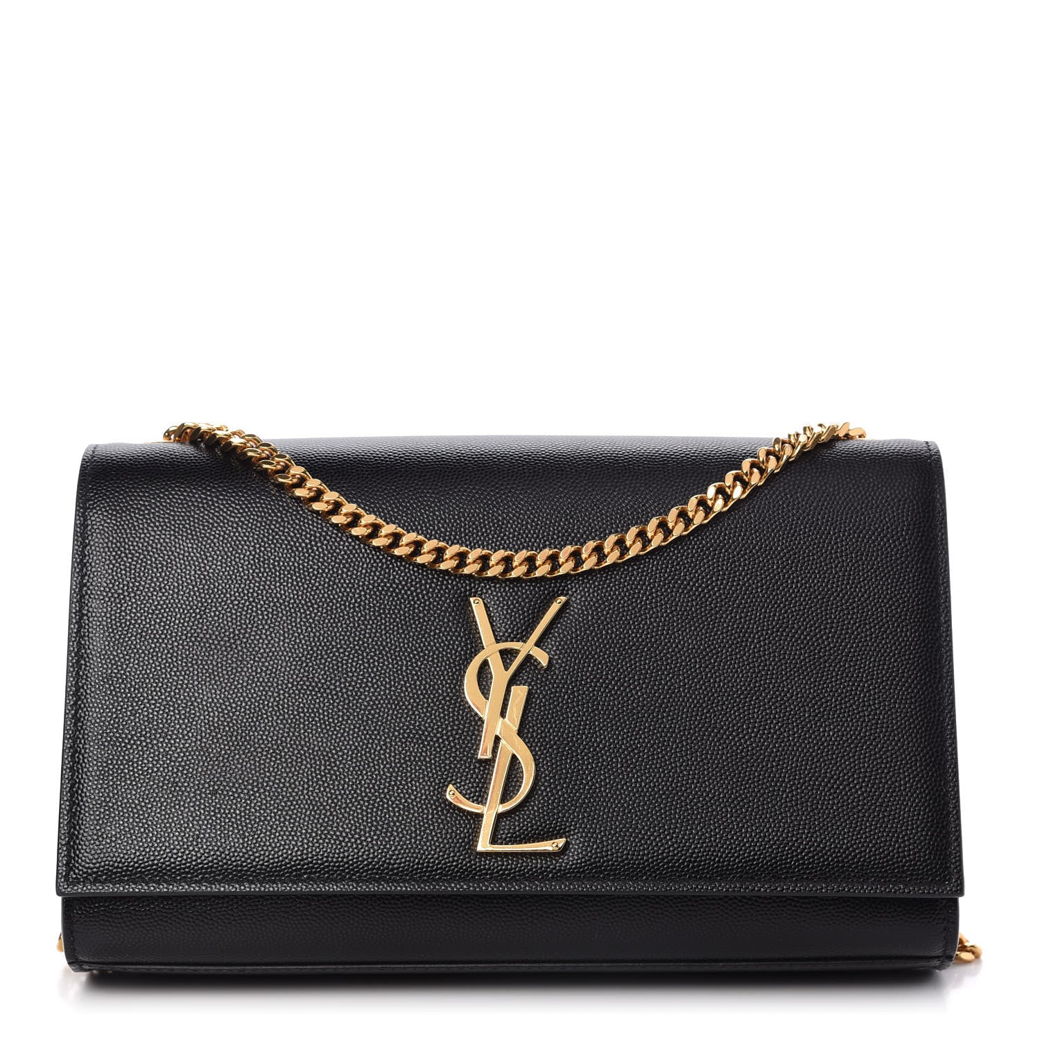 Saint Laurent Grain De Poudre Medium Classic Monogram Kate Satchel Black 1 of 9