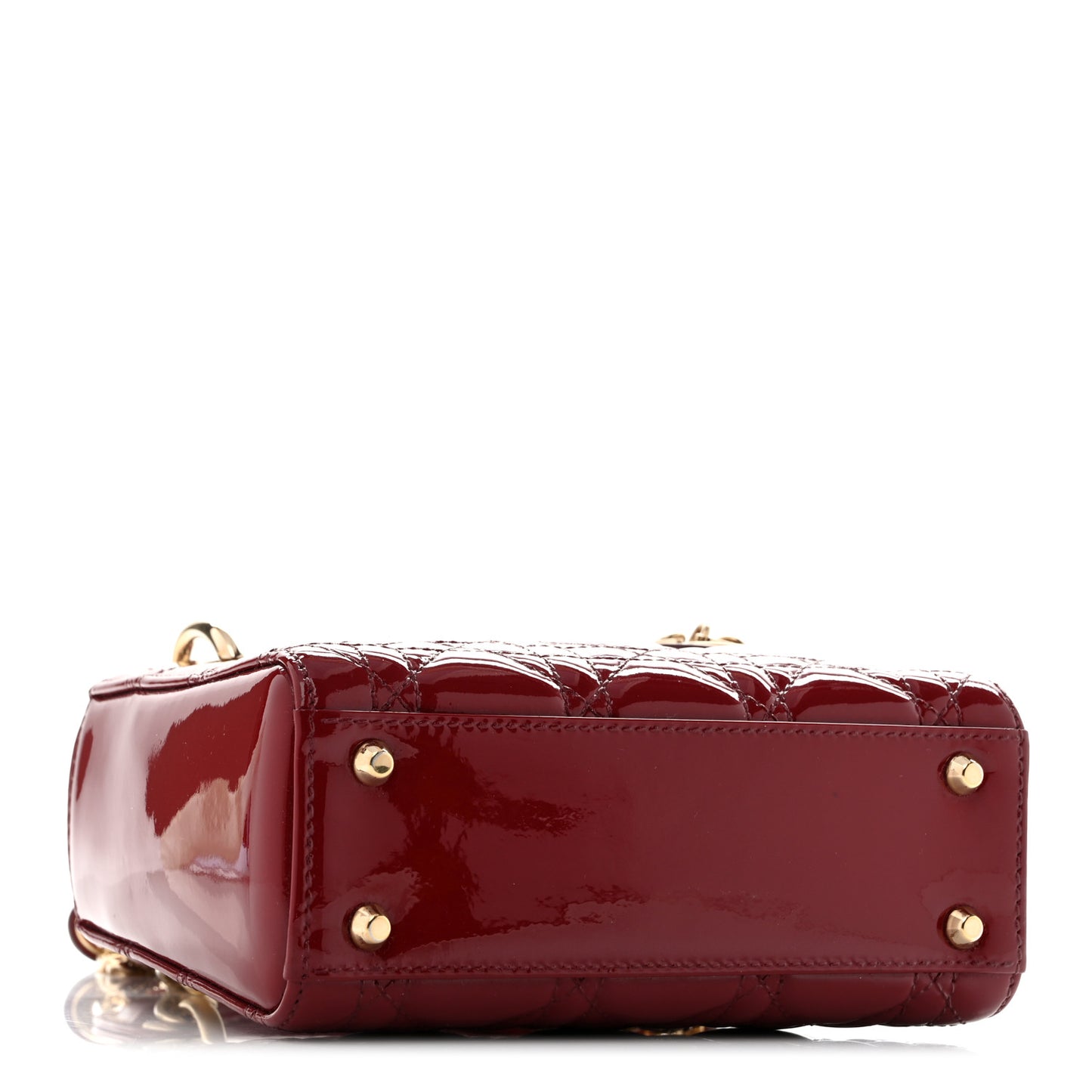 Patent Cannage Mini Lady Dior Red