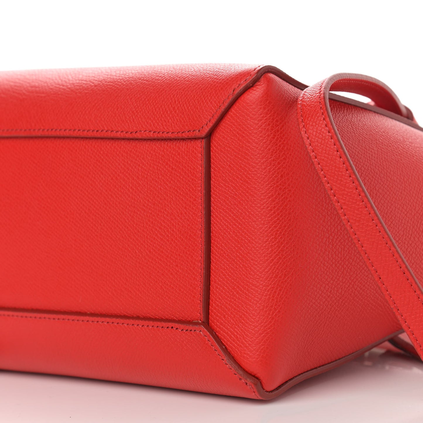 Grained Calfskin Micro Belt Bag Bright Red